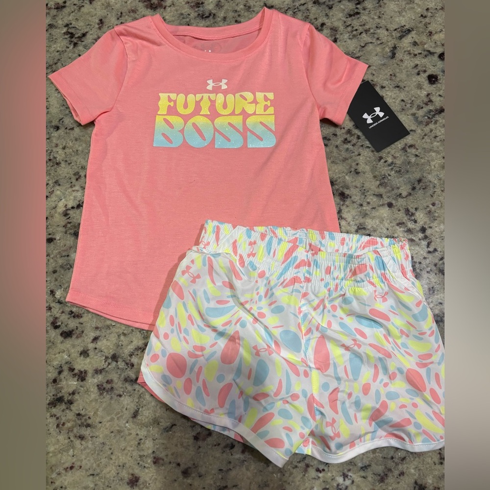 Under armour girls short set nwt